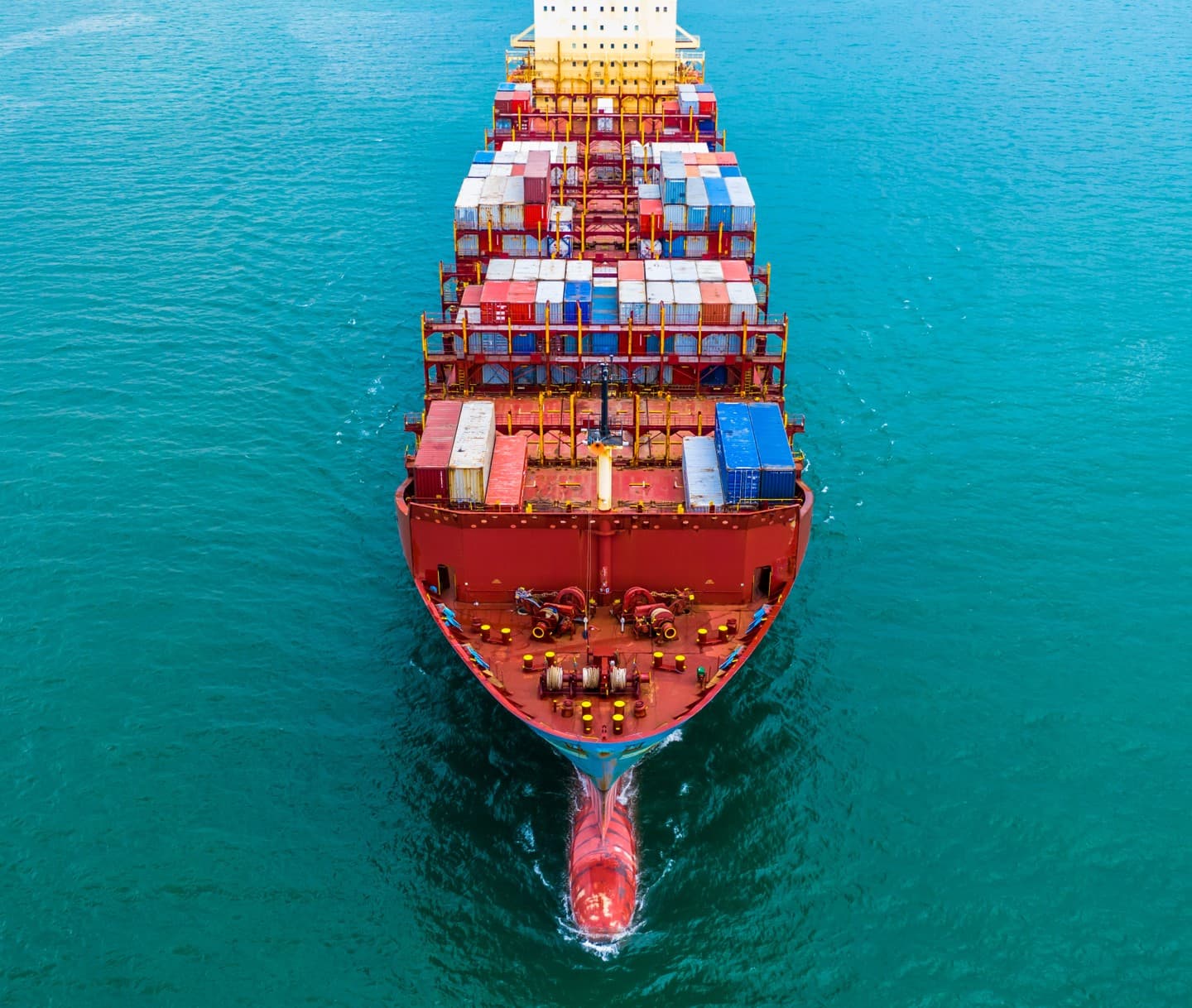 Container ship with a ballast-water treatment system