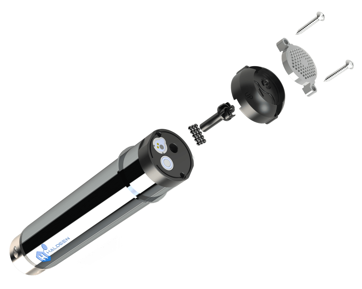 Halogen amperometric chlorine sensor exploded view