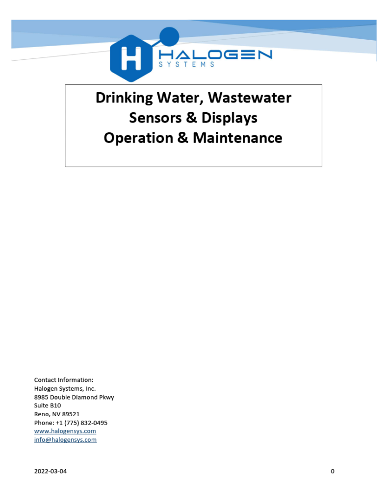 MP5 Online Chlorine Sensor Operating Manual for Drinking Water and Wastewater