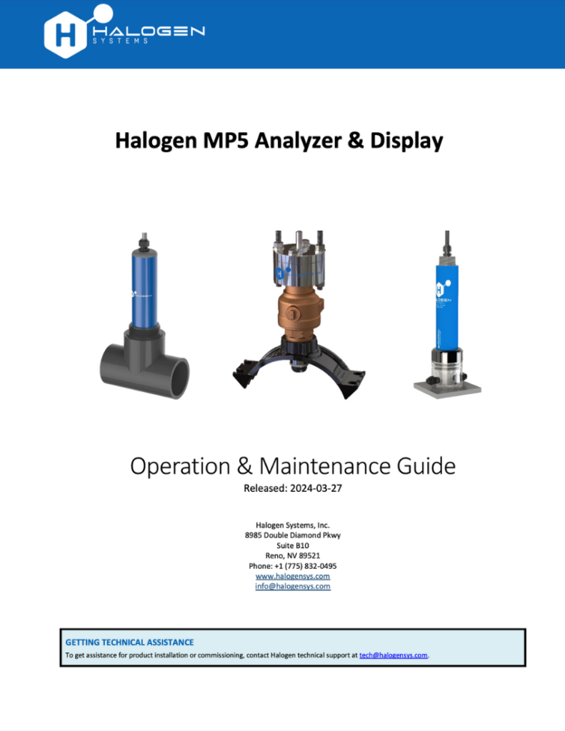 User Manual for the MP5 Chlorine analyzer