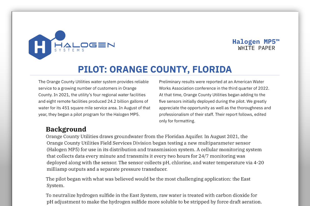 Online Chlorine Analyzer Report - Orange County Florida (OCFL)